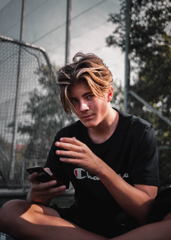 Boy with phone